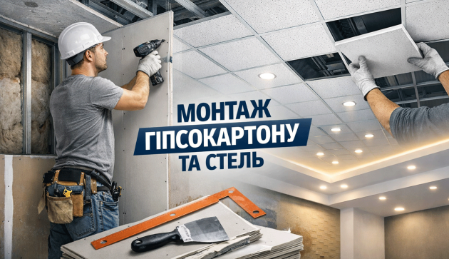 Монтаж гіпсокартону та стель ТОВ РДМ