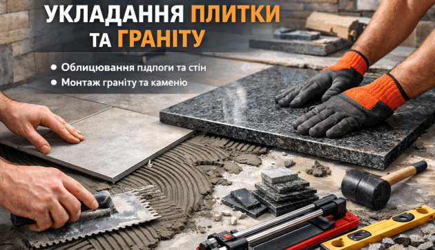 Укладання плитки та граніту ТОВ РДМ